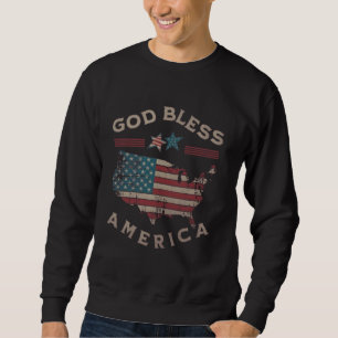Moletom Camisola de Malha God Bless America Classic Crewne