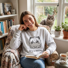 Moletom Camisola de malha meow fofa para mulheres