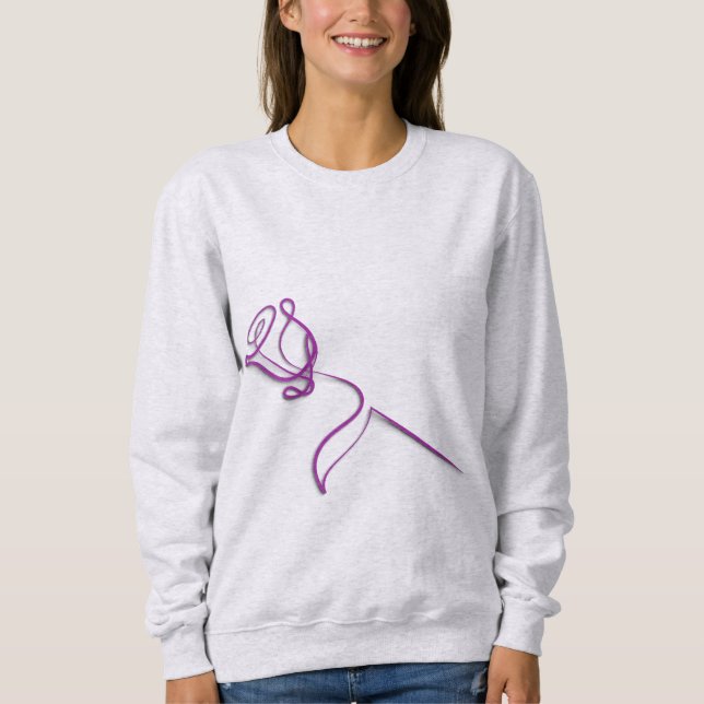 Moletom Camisola de Malha Rosa Roxo Minimalista (Frente)