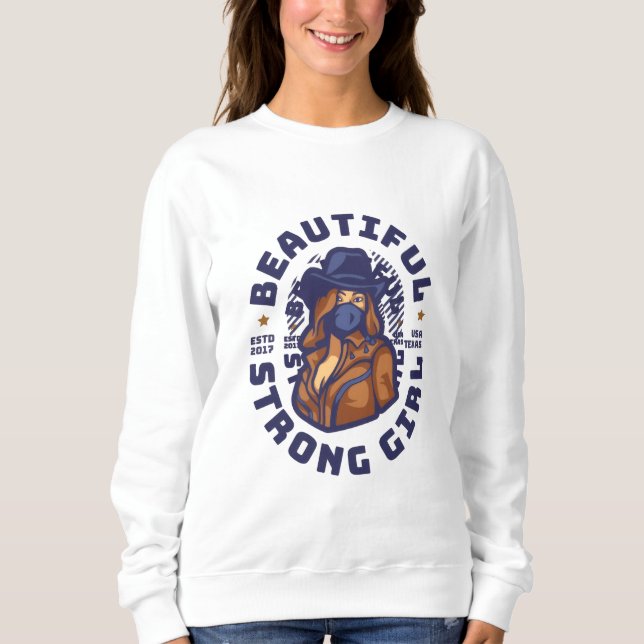 Moletom Camisola de Mulher Forte e Bonita Presente (Frente)