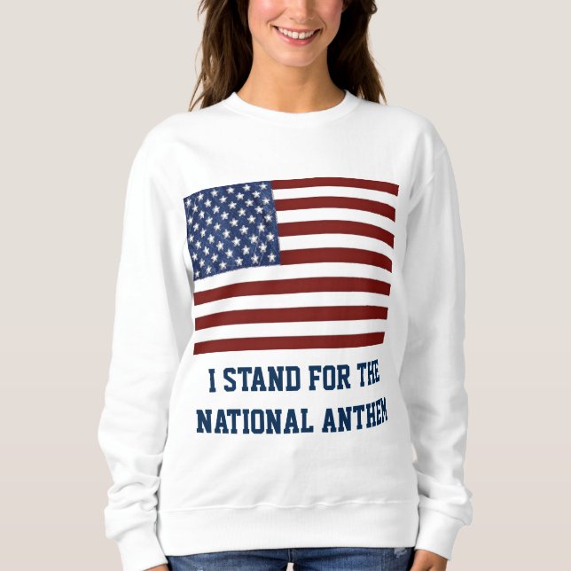 Moletom Camisola de mulher patriótica com bandeira america (Frente)