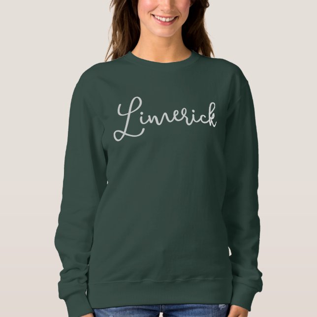 Moletom Camisola de mulheres da cidade de Limerick Script (Frente)