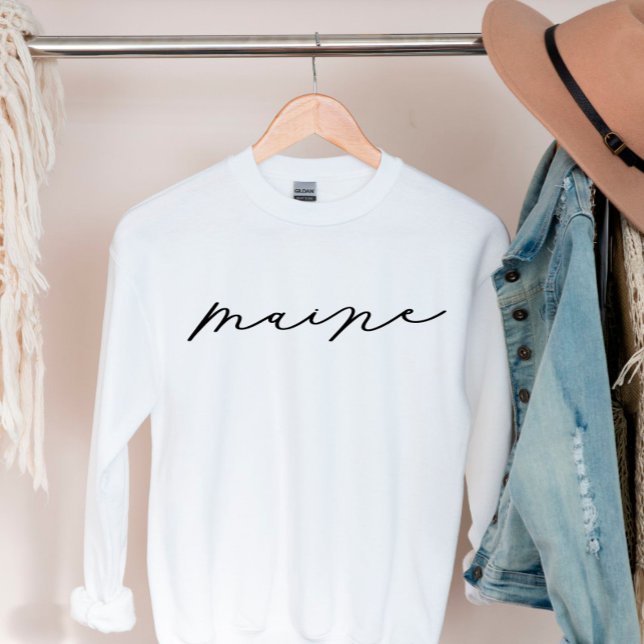 Moletom Camisola de mulheres do estado Maine Script (Criador carregado)
