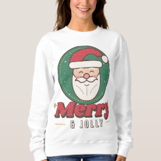 Moletom Camisola de Natal Alegre & Jolly Retro Papai Noel