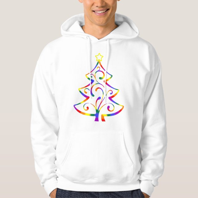 Moletom Camisola de Natal com árvore de Natal LGBT+ Pride (Frente)