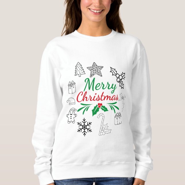 Moletom Camisola de Natal com Desenhos Fofos (Frente)