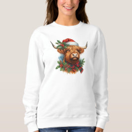 Moletom Camisola de Natal das mulheres da Highland Cow