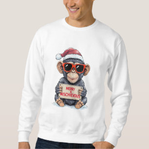 Moletom Camisola de Natal de Macaco Divertido