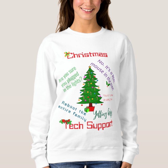 Moletom Camisola de Natal de Suporte Técnico (Frente)