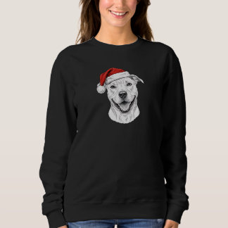 Moletom Camisola de Natal Desenhada à Mão com o Pitbull -