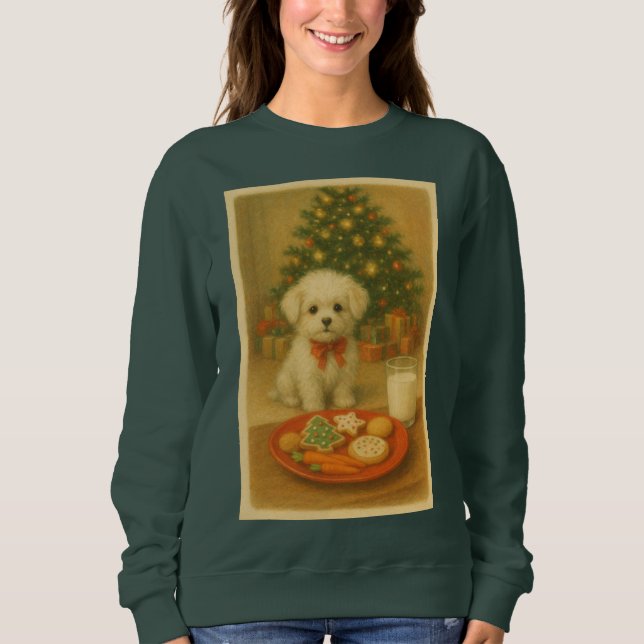 Moletom Camisola de Natal do Cão Nikko  (Frente)
