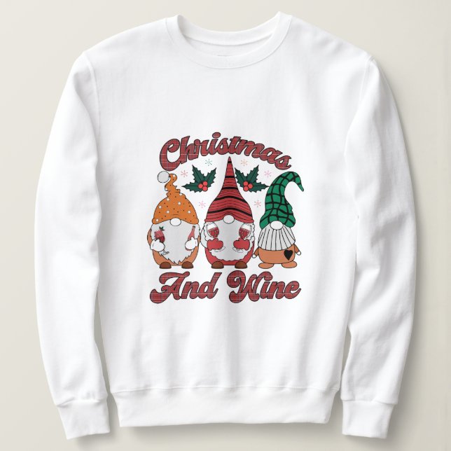 Moletom Camisola de Natal e vinho (Frente do Design)