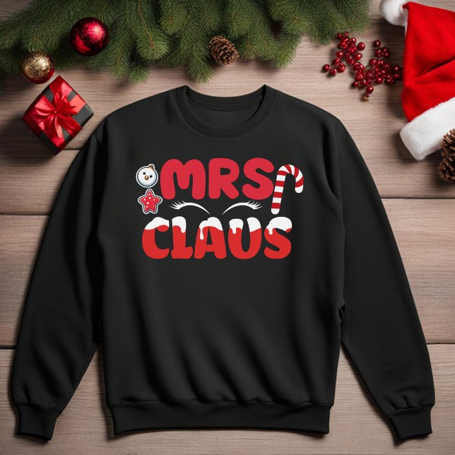Moletom Camisola de Natal Mrs Claus Derretendo a Neve (Mrs Claus Melting Snow Funny Christmas Sweatshirt)