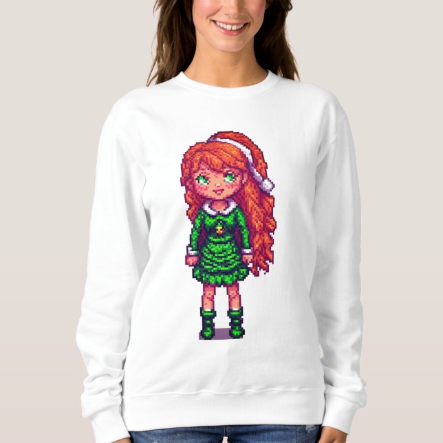 Moletom Camisola de Natal rapariga ruiva  (Frente)