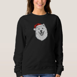 Moletom Camisola de Natal Samoyed – Santa Desenhado à Mão