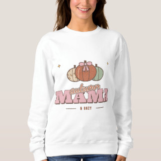 Moletom Camisola de Outono Mãe Confortável Retro Abóbora