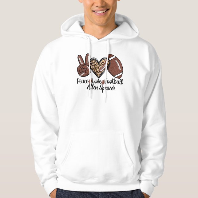 Moletom Camisola de Peace, Love, Futebol  (Frente)