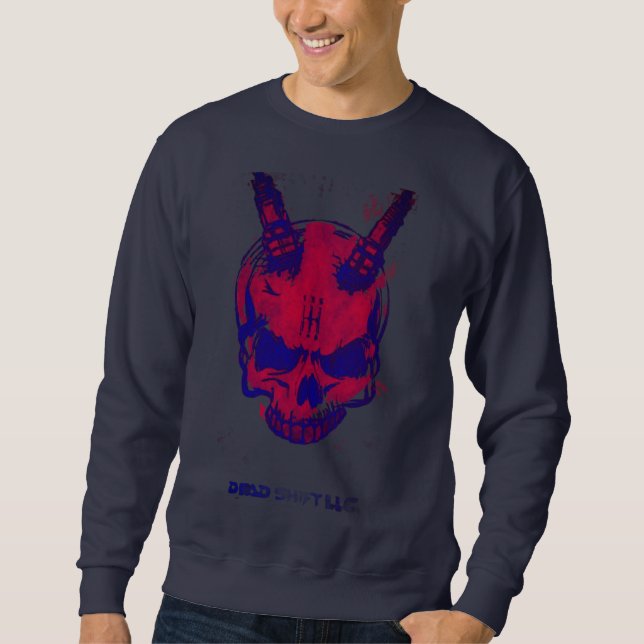 Moletom camisola de suor azul marinho e vermelha  (Frente)