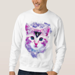 Moletom Camisola do gatinho do espaço do triângulo