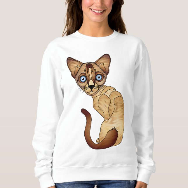 Moletom Camisola do gato Siamese (Frente)