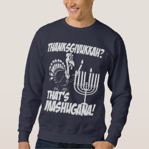 Moletom Camisola do Monochrome de Thanksgivukkah Mashugana