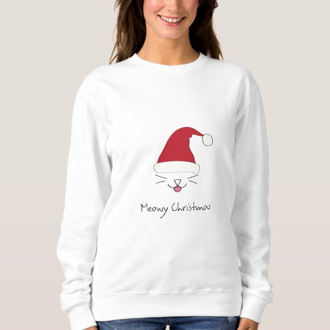Moletom Camisola do Natal de Meowy (Frente)