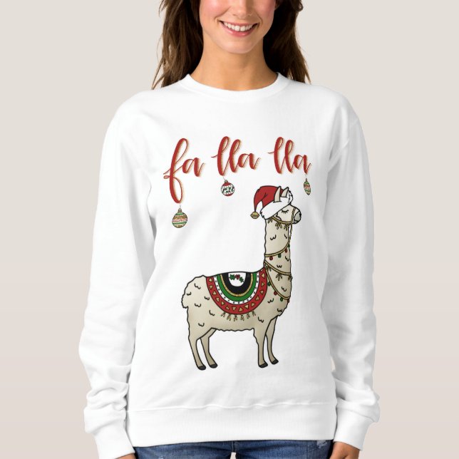 Moletom Camisola do Natal do lama do Fa Lla Lla (Frente)