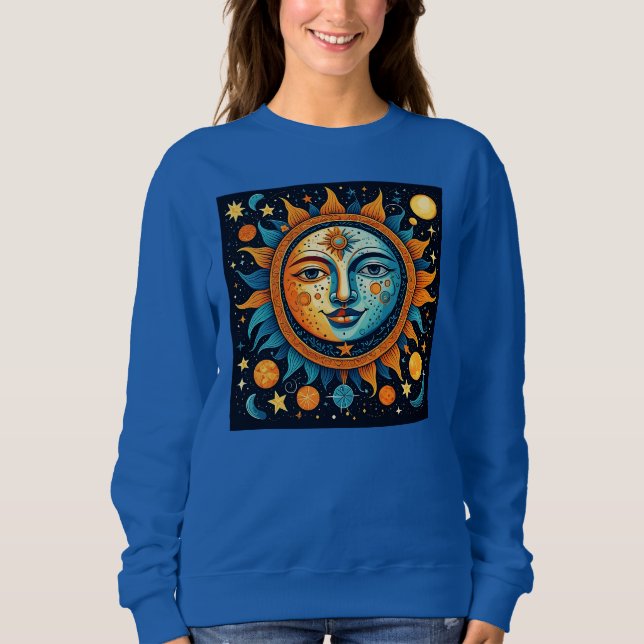 Moletom Camisola do Sol e da Lua Celestial (Frente)