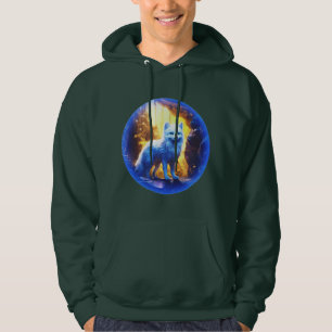 Moletom Camisola-doce com capuz e capuz de raposa árctica