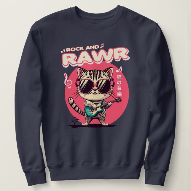 Moletom Camisola doce feminina - Rock & Rawr Funny Kawaii  (Frente do Design)