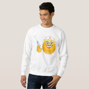 Moletom camisola dos homens do emoji da enfermeira