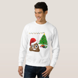 Moletom camisola dos homens do emoji do poo do Natal