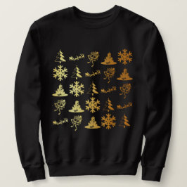 Moletom Camisola dourada do Natal dos ícones