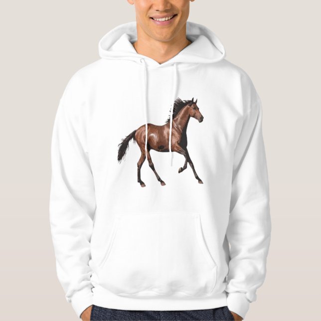 Moletom Camisola encapuçado básica do cavalo dos homens (Frente)
