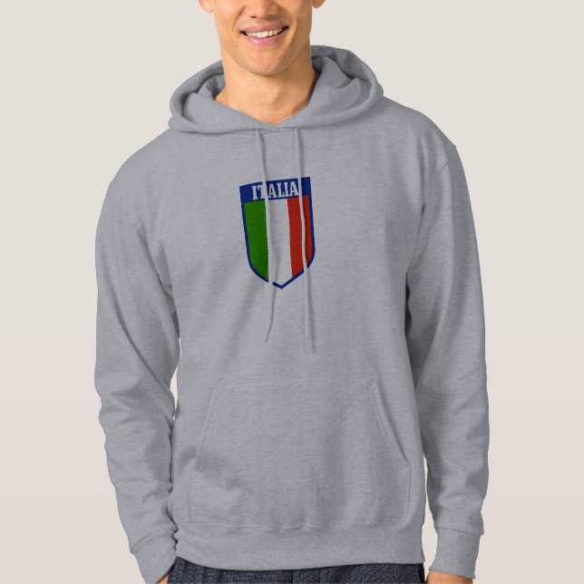 Moletom Camisola encapuçado da bandeira italiana (Frente)