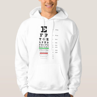 Moletom Camisola encapuçado da carta de olho de Snellen
