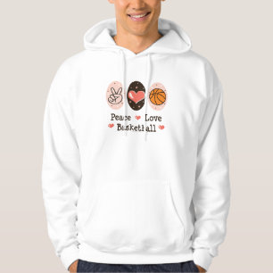 Moletom Camisola encapuçado do basquetebol do amor da paz