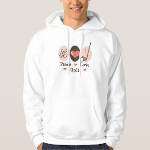 Moletom Camisola encapuçado do golfe do amor da paz