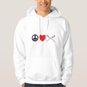 Moletom Camisola encapuçado do Lacrosse do amor da paz