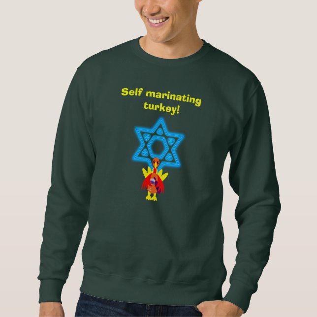 Moletom Camisola engraçada do Thanksgivukkah Turquia dos (Frente)