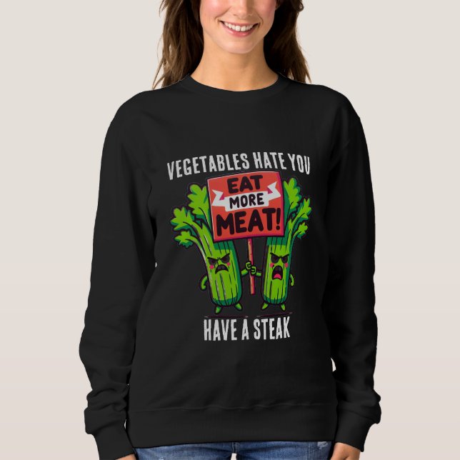 Moletom camisola engraçada para carnívoros  (Frente)