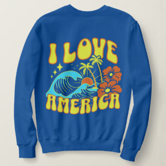 Moletom Camisola Eu Amo a América Para Mulheres