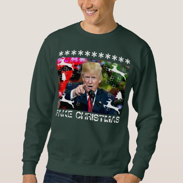 Moletom Camisola feia do Natal de Donald Trump do Natal (Frente)