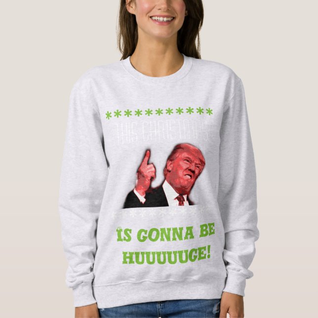 Moletom Camisola feia do Natal de Donald Trump para (Frente)