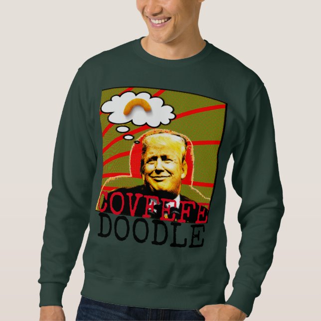 Moletom Camisola feia do Natal do Doodle de Covfefe do (Frente)