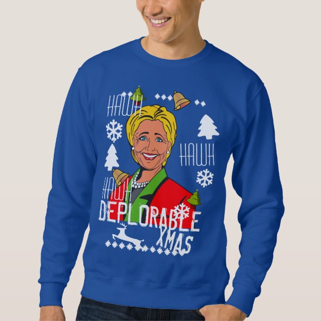 Moletom Camisola feia vermelha do Natal de Hillary Clinton (Frente)