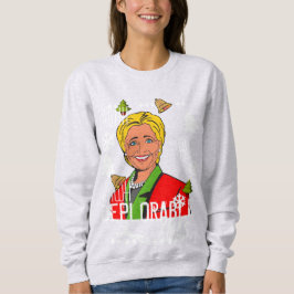 Moletom Camisola feia vermelha do Natal de Hillary Clinton