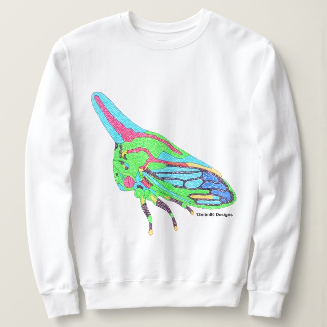 Moletom Camisola Feminina (branca) - Oak Treehopper (Frente do Design)