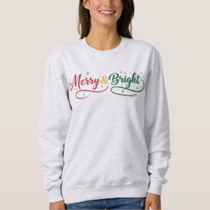Moletom Camisola Feminina Clássica de Natal Alegre e Brilh