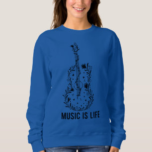 Moletom Camisola Feminina de Malha Arte Instrumental Mus